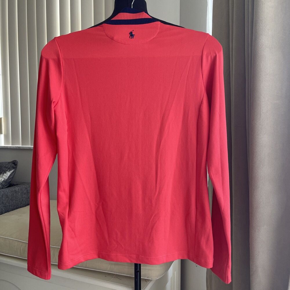 Polo Golf Ralph Lauren Quarter-zip Pink Coral Red performance Wicking Top S - Picture 8 of 12